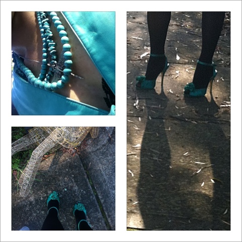 Not sure that the green heels worked with the turquoise but no one looked at